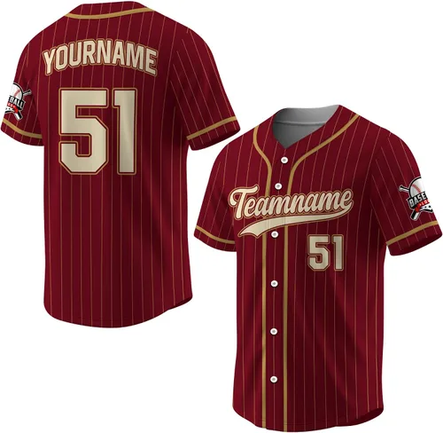 Vista 13 de Camiseta de béisbol a rayas personalizadas con logotipo de número de nombre para hombres, mujeres, jóvenes, niños, camiseta de uniforme