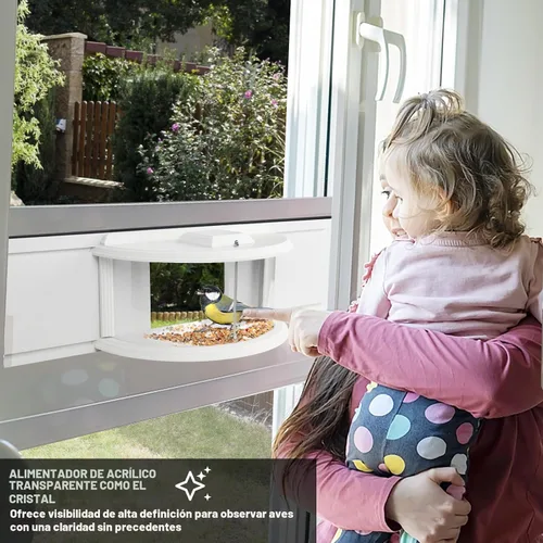 Vista 4 de Comederos para pájaros en ventana para ver – Comedero para pájaros de visión clara de 180°, duradero, elegante, se adapta a ventanas de 27 a 35