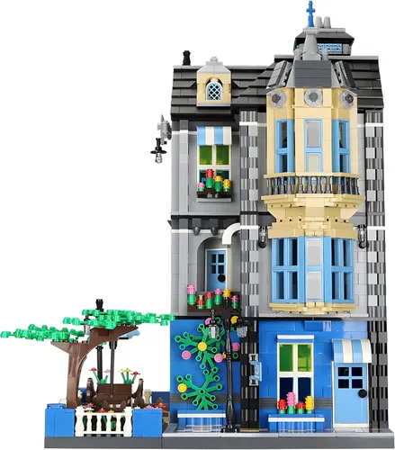 Vista 2 de General Jim's Victorian Townhouse & Garden Coffee Shop - Juego de bloques de construcción, 2313 piezas, modelo modular de construcción de ciudad