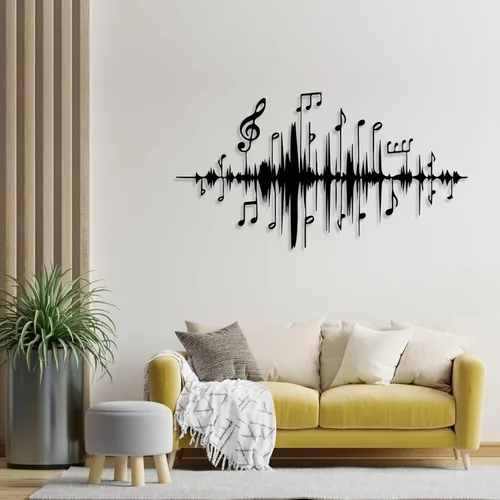 Vista 2 de SZI Notas musicales arte de pared de metal, notas musicales de metal, arte de pared musical, regalo para amantes de la música, decoración de pared