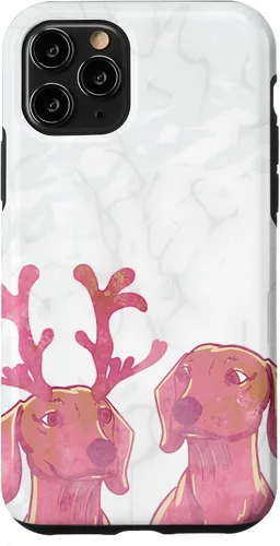 Vista 10 de iPhone 14 Rosa Dachshund Deer Astler Cute Animal Dog Lovers Estuche de regalo