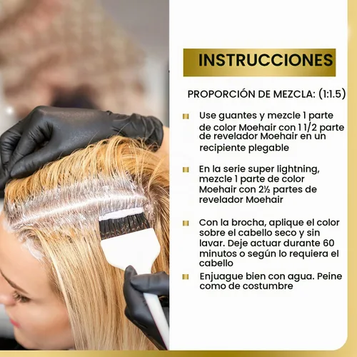 Vista 7 de MOEHAIR Kit de coloración para el cabello Color permanente para el 5NN (marrón claro intenso)