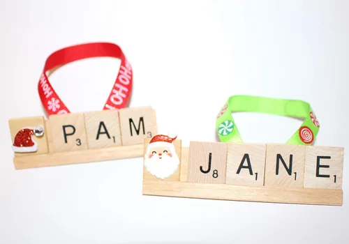 Vista 2 de Adorno personalizado para árbol de Navidad, nombre de familia, niño, niño, padre, amigo, Papá Noel, regalo personalizado
