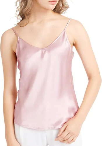 Vista 8 de LilySilk Camisola de Seda para Mujer 100% Seda de Mora de 19MM Básica Playeras Sin Mangas de Verano Top Clásico Holgado