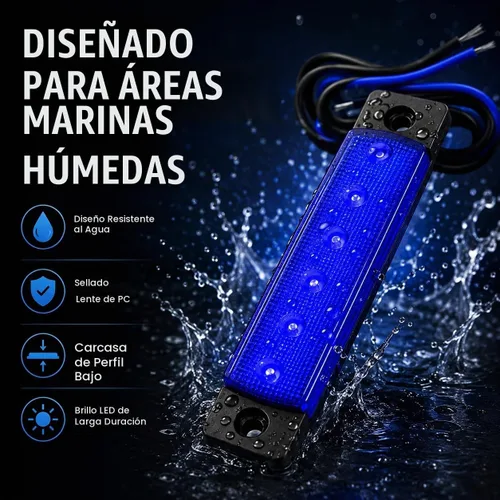 Vista 3 de Shangyuan Luces marinas: 6 luces interiores LED impermeables para yate, barco de pesca, kayak y más, 12 V