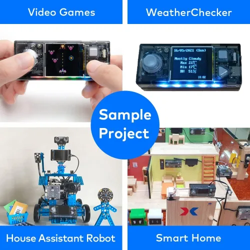 Vista 2 de Makeblock Cyberpi Kit basado en proyectos, codificación para niños de 8 a 12 años, compatible con programación Scratch & Python, robot programable