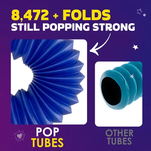 Vista 3 de Nutty Toys Mini tubos Pop – Juguetes sensoriales – Creatividad infinita y diversión para niños y niños pequeños Paquete de 8 mini Conecta