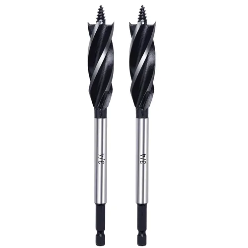 Vista 10 de Broca de madera de 1 pulgada x 6-1/2 pulgadas. x 2 brocas para madera con vástago hexagonal de cambio rápido de 1/4 pulgadas