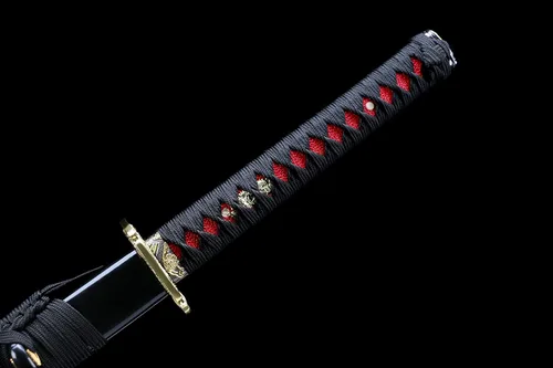 Vista 4 de Katana Katana Katana Dark Evil Dragon de 41 pulgadas, hecha a mano japonesa, práctica, acero T10, templado/arcilla templada, espiga completa