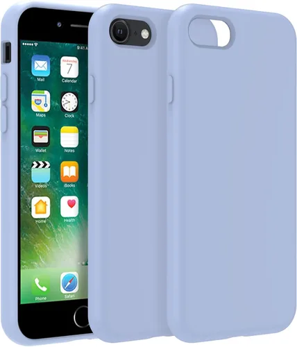 Vista 99 de Funda de silicona prémium para iPhone SE/8/7, con forro de microfibra suave antiarañazos, a prueba de golpes, color negro, iPhone SE/8/7