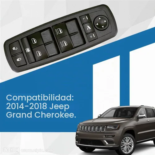 Vista 2 de Interruptor de control de elevalunas eléctrico maestro para el lado del conductor delantero para Jeep Grand Cherokee 2014-2018, sustituye a