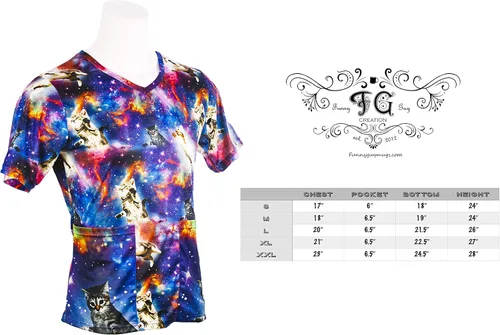 Vista 7 de Funny Guy Mugs Scrubs - Camisetas de uniforme médico unisex con cuello en V