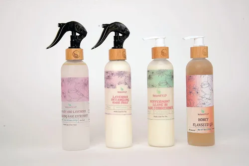 Vista 5 de Gel para el cabello de linaza: gel botánico a base de agua para cabello natural