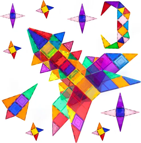 Vista 8 de PicassoTiles Paquete de 100 azulejos magnéticos + 100 piezas de canicas para carreras de carreras divertido y creativo, juguete sensorial educativo