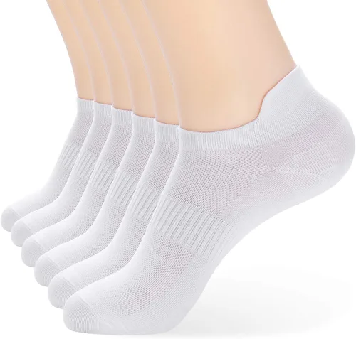 Vista 26 de ATBITER Calcetines de tobillo para mujer, delgados, atléticos, de corte bajo, con lengüeta en el talón, 6 pares 12 pares 4blanco+4negro+4gris