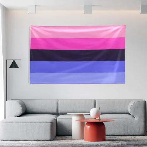 Vista 7 de FLAGLINK Bandera del Orgullo Omnisexual 3x5 Pies - Pancarta del Orgullo Omni Pansexual