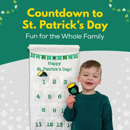 Vista 2 de Calendario de cuenta regresiva del día de San Patricio para colgar en la pared para familias y niños por Pockets of Learning