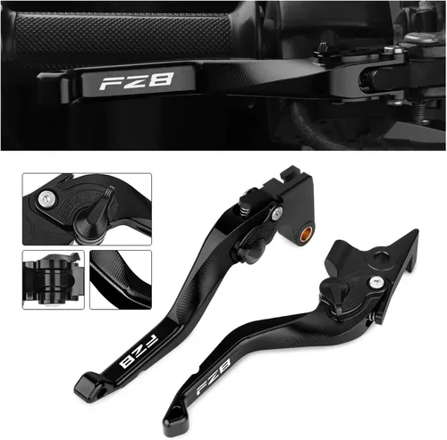 Vista 2 de for FZ8 FZ 8 2011 2012 2013 2014 2015 CNC Short Brake Clutch Levers Motorcycle Handles Adjustable Lever(Black)