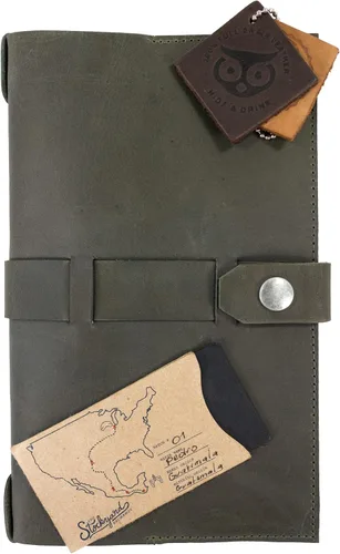 Vista 7 de Hide & Drink, Riveted Notebook Cover for Moleskine (5 x 8.25 in.) Notebook NOT Included (Dark Jade)