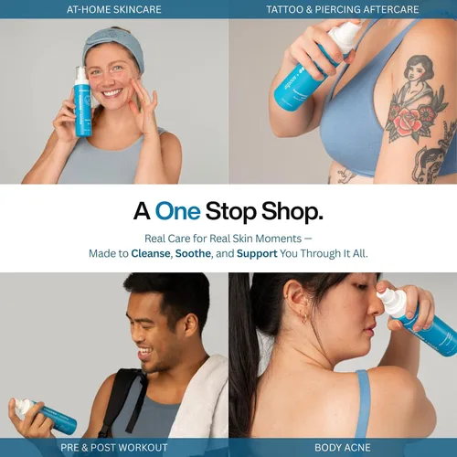 Vista 6 de Spray de ácido hipocloroso – Limpiador facial HOCl probado por dermatólogos para pieles sensibles, propensas al acné e irritadas – Alivia