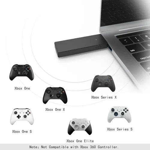 Vista 3 de Cenxaki Adaptador inalámbrico para controlador Xbox One Series funciona con Windows 78.110-1.0 versión