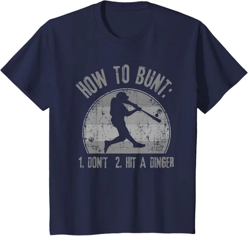 Vista 84 de Cómo Bunt Don't Hit A Dinger - Camiseta divertida de béisbol y sóftbol, Negro, S