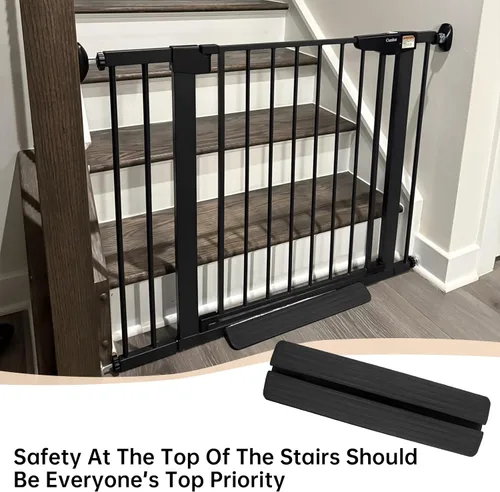 Vista 4 de 2 rampas de umbral, puerta de bebé, pedal de seguridad, juego de accesorios de puerta de plástico, triángulo de plástico, accesorios de refuerzo