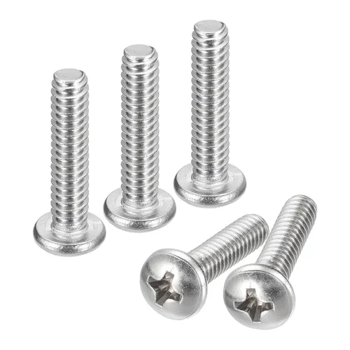 Vista 66 de uxcell Tornillos de máquina de cabeza redonda de 1/4-20x1, tornillo de acero inoxidable 304 18-8, accionamiento Phillips, totalmente roscado
