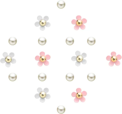 Vista 2 de Idefair Dijes para zapatos, 18 unidades, bonita decoración de zapatos de flores, dijes de cocodrilo con perlas brillantes para sandalias de zueco