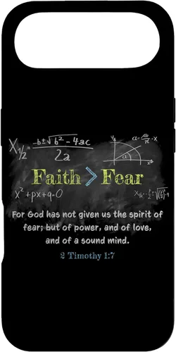 Vista 27 de Faith > Fear 2 Timothy 1:7 Christian Verse Math Equation Case for iPhone 17