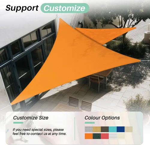 Vista 21 de SunnyRoyal Toldo parasol triangular de 8 x 8 x 8 pies con bloqueo UV, para patio, jardín, piscina (turquesa)