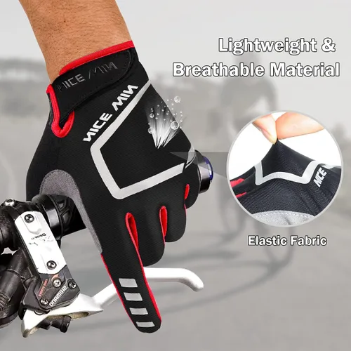 Vista 2 de NICEWIN Cycling Bike Gloves Men Women, Padded Anti-Slip Mountain Bike Gloves, Touch Screen Full Finger Road Bicycle Biking Gloves
