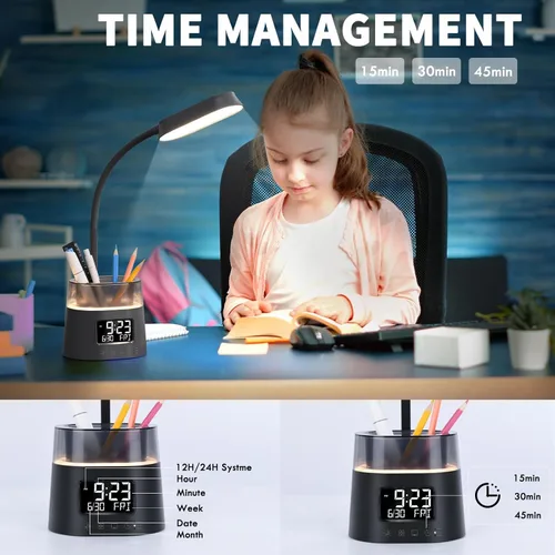 Vista 4 de Lámpara de escritorio LED con soporte para bolígrafo para niño