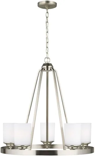 Vista 11 de Sea Gull Generation Lighting 3130709-112 Lámpara de araña de nueve luces Negro (Midnight Black)