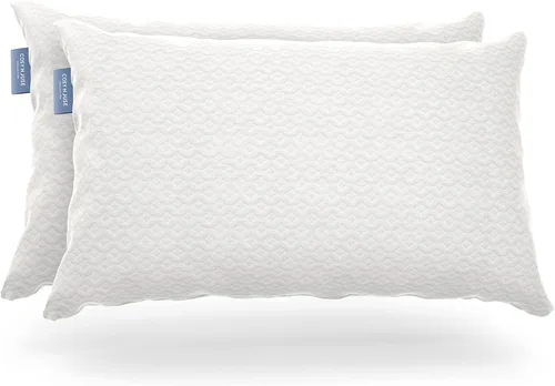 Vista 11 de Cosy House Collection - Almohada de espuma viscoelástica de lujo con rayón derivado de bambú triturado - Relleno ajustable y extraíble - Funda