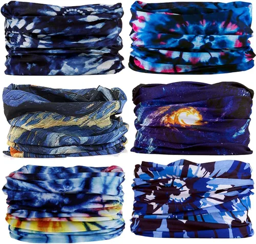 Vista 18 de Polaina para el cuello, máscara facial, bufanda bandana para hombres y mujeres, sol, polaina de tubo a prueba de polvo para ciclismo, motocicleta