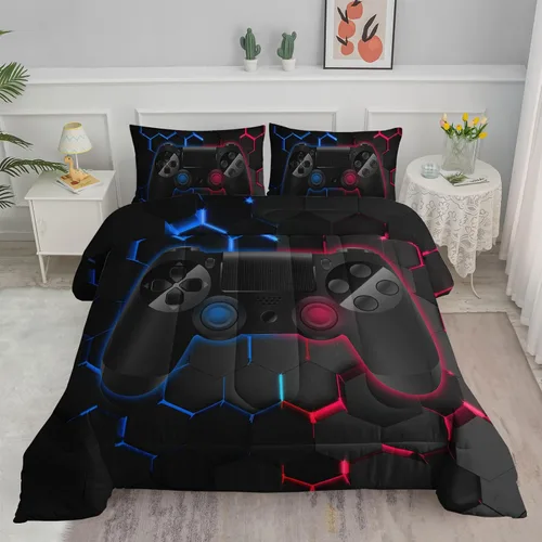 Vista 14 de Juego de edredón para niños Axolotl, tamaño individual, juego de ropa de cama con diseño de autos de carreras para niños, niñas, adolescentes