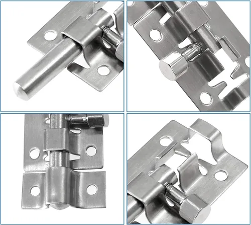Vista 6 de 6 pernos de barril de 1.5 pulgadas, cerrojo deslizante de acero inoxidable, cierre de seguridad para puerta exterior interior con tornillos