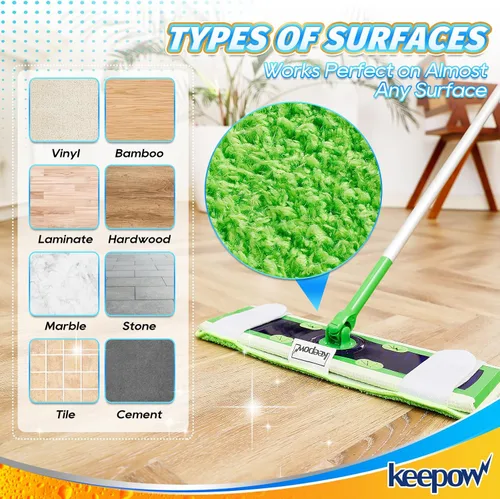 Vista 5 de KEEPOW Almohadillas de microfibra para trapeadores Swiffer XL, reutilizables, para mopa húmeda y seca, compatibles con Swiffer Sweeper XL, repuesto
