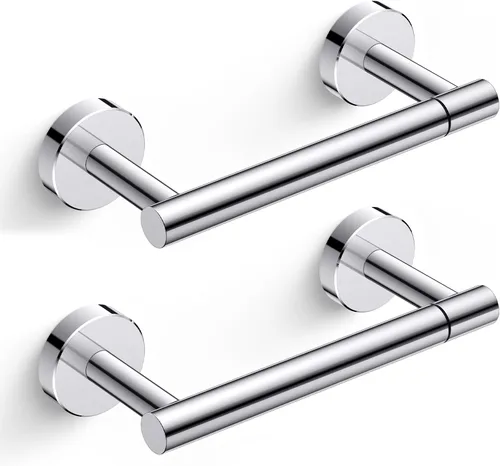 Vista 11 de FORIOUS Soporte de pared para papel higiénico, soporte de rollo de papel higiénico de doble poste giratorio de acero inoxidable para baño