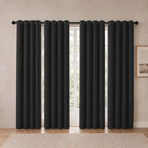 Vista 58 de Cortinas de oscurecimiento de habitación de 45 pulgadas de largo para dormitorio y sala de estar, cortinas térmicas aislantes con ojales