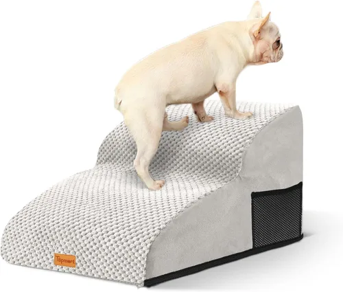 Vista 16 de 2-Step Dog Stairs for Small Dogs, Non-Slip Foam Pet Steps for Low Couch Bed Negro