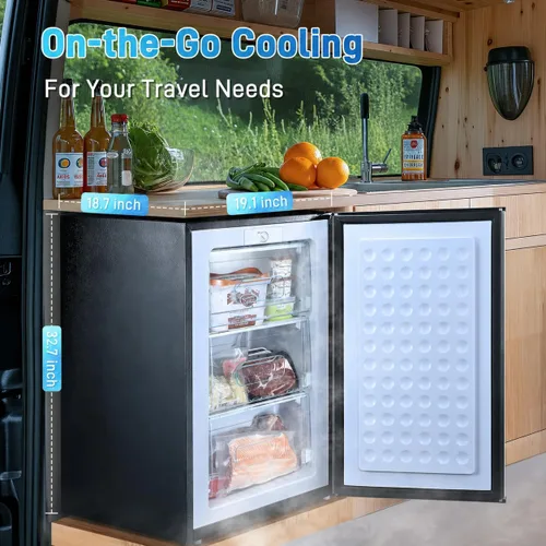 Vista 11 de Anypro Mini Congelador Vertical Compacto de 3 Pies Cúbicos con 3 Puertas de Cajón Desplegables y Termostato Ajustable, Congelador Vertical Pequeño