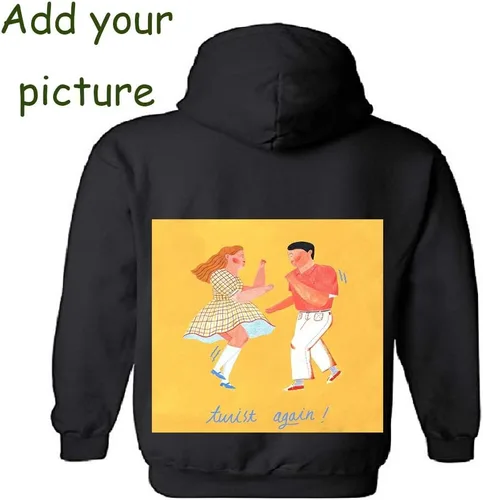 Vista 6 de Sudadera personalizada con capucha sin botones personalizada de doble cara