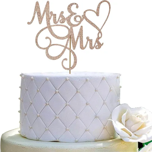 Vista 8 de Decoración para tartas de la señora y la señora, decoración para tartas de boda y aniversario, homosexuales y lesbianas, unión matrimonial LGBT