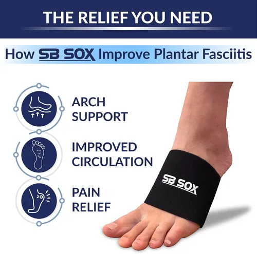 Vista 3 de SB Sox Mangas de compresión para pie para hombres y mujeres, los mejores calcetines para fascitis plantar para el alivio del dolor de fascitis