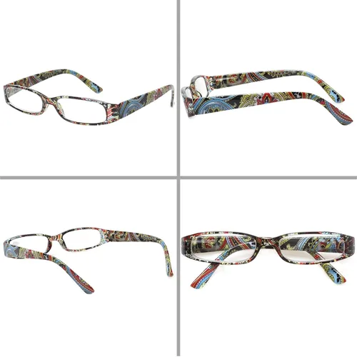 Vista 5 de Kerecsen Gafas de lectura para mujer, 4 pares de lectores de bisagra de resorte a la moda