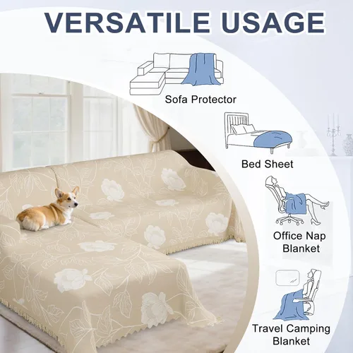 Vista 5 de fundas de sofá seccional para sofá seccional 100% impermeable en forma de L, manta protectora para mascotas, 2 piezas, lavable, de felpilla