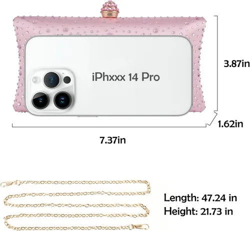 Vista 5 de Evevictor Women Handbags Rhinestone Party Prom Wedding Bride Evening Bags Crystal Party Clutch Purse