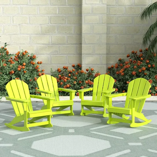 Vista 228 de WestinTrends Silla mecedora Malibu de poliéster para exterior/patio Adirondack, Negra